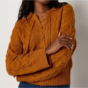 a.n.a Womens Long Sleeve Tie Neck Pullover Sweater NWOT